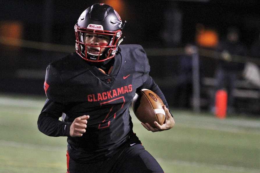 Clackamas quarterback CJ Jordan passed for two touchdowns and ran for two scores last week. (Clackamas Touchdown Club)