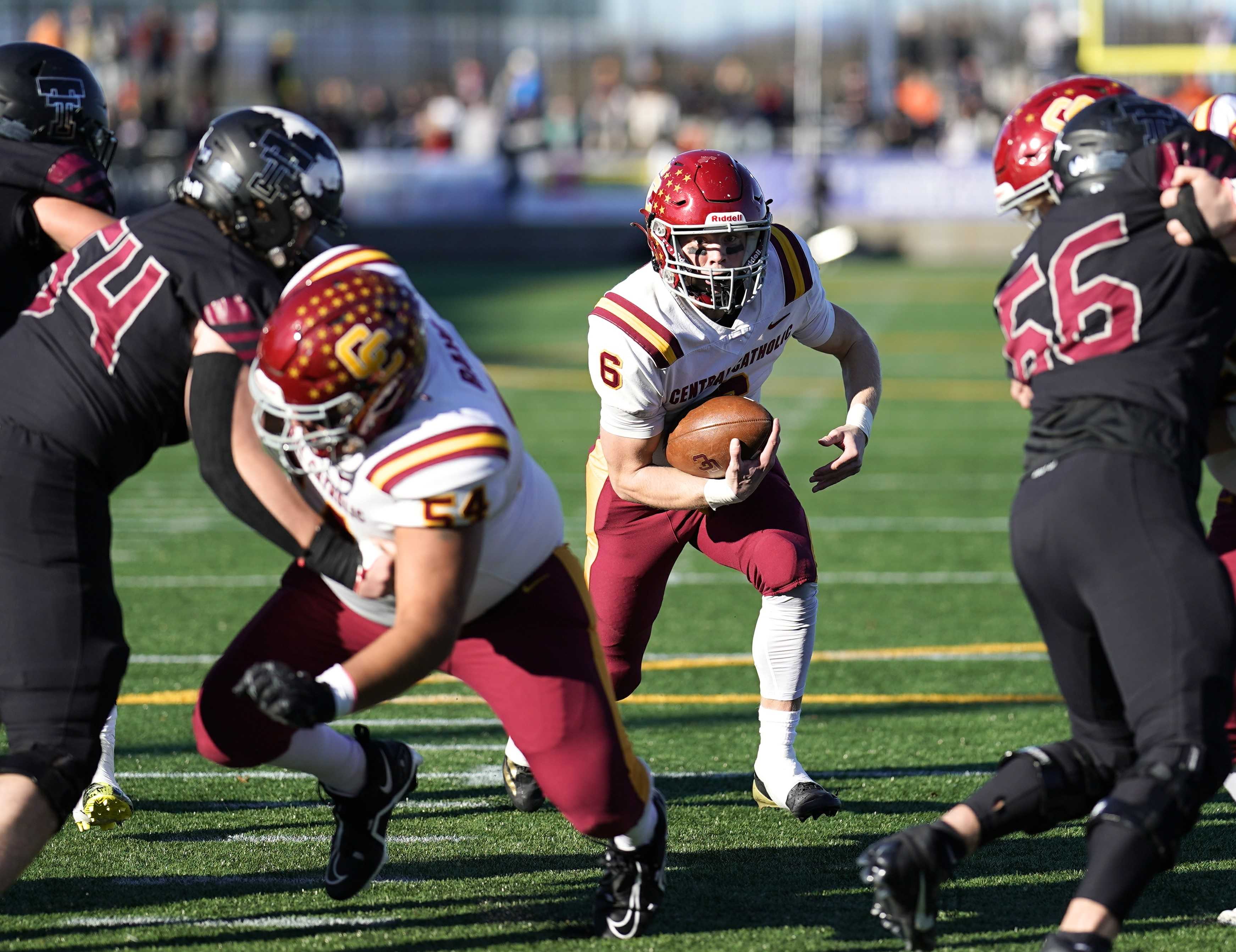 Central Catholic senior Cru Newman accounted for 442 yards of offense in Friday's win over Tualatin. (Photo by Jon Olson)