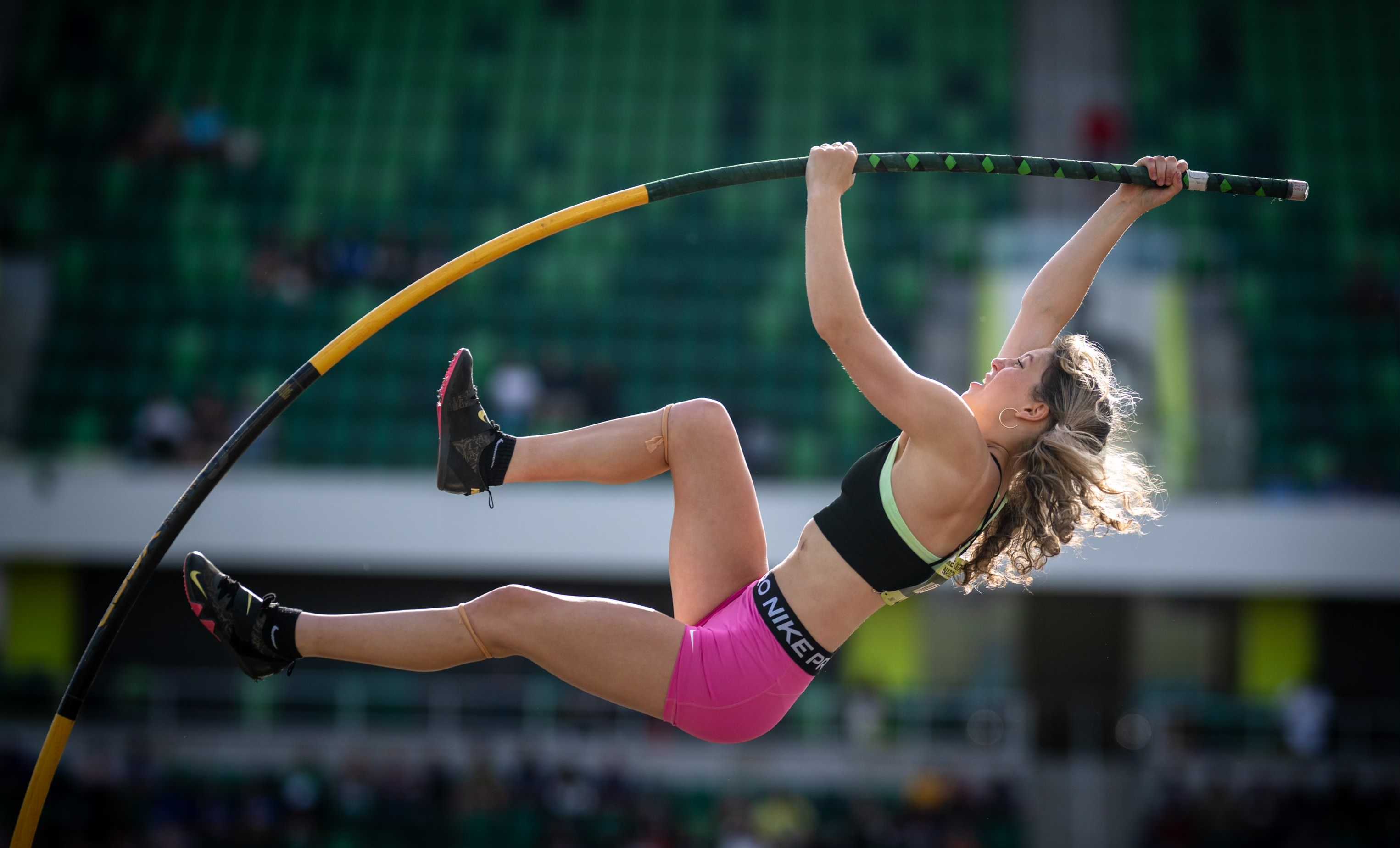 Addison Kleinke cleared 14 feet, 1/2 inch at Nike Outdoor Nationals on June 15 at Hayward Field. (Photo by Brynn Kleinke)