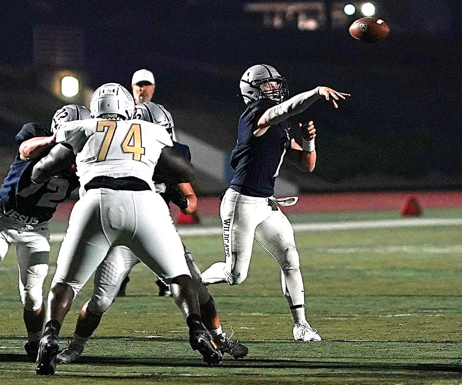 Wilsonville's Mark Wiepert passed for two touchdowns and ran for two scores in Friday's season opener. (Photo by J.R. Olson)