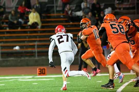 Sprague senior Kenya Johnson (10) ran for 210 yards Friday, giving him 614 yards in three games. (Photo by Shannon Lancour)